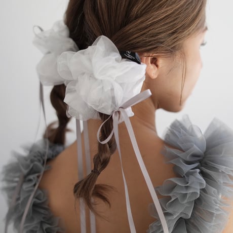 ribbon organdy chouchou （white）