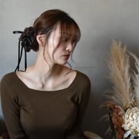 ribbon organdy chouchou （brown）