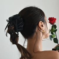 ribbon organdy chouchou （black）