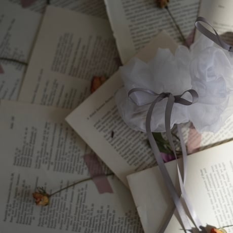 ribbon organdy chouchou （white）