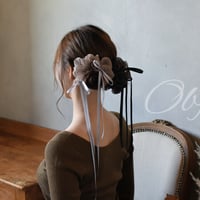 ribbon organdy chouchou （champagne）