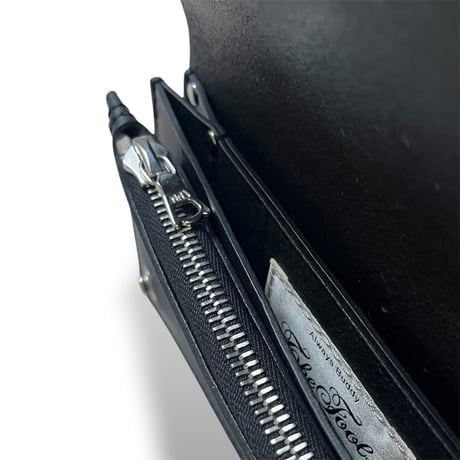 long leather wallet   <Black>