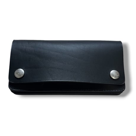 long leather wallet   <Black>