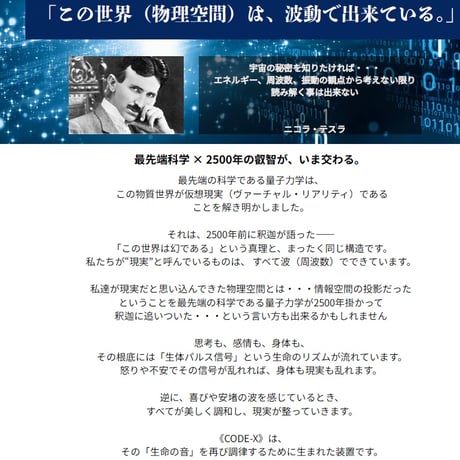次世代量子波動《CODE-X》パンフレット