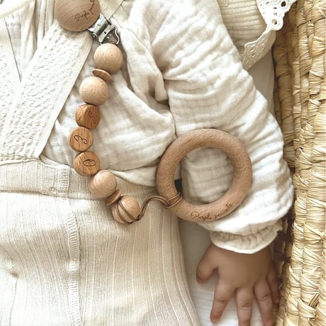 wooden toy(おしゃぶりホルダー・ラトル)