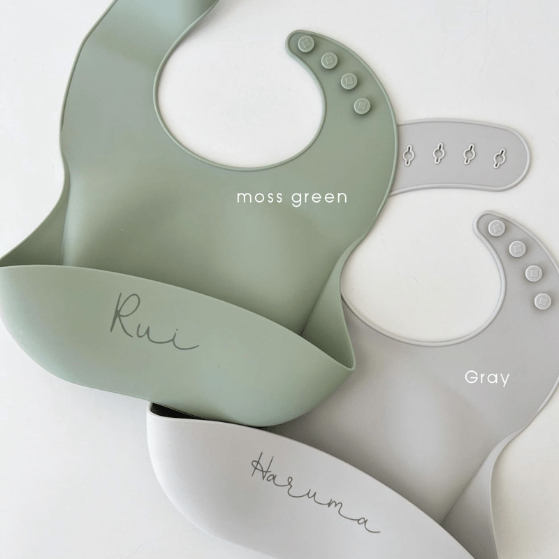 Silicone bib お食事スタイ(名入れ対応) | Purple peanuts