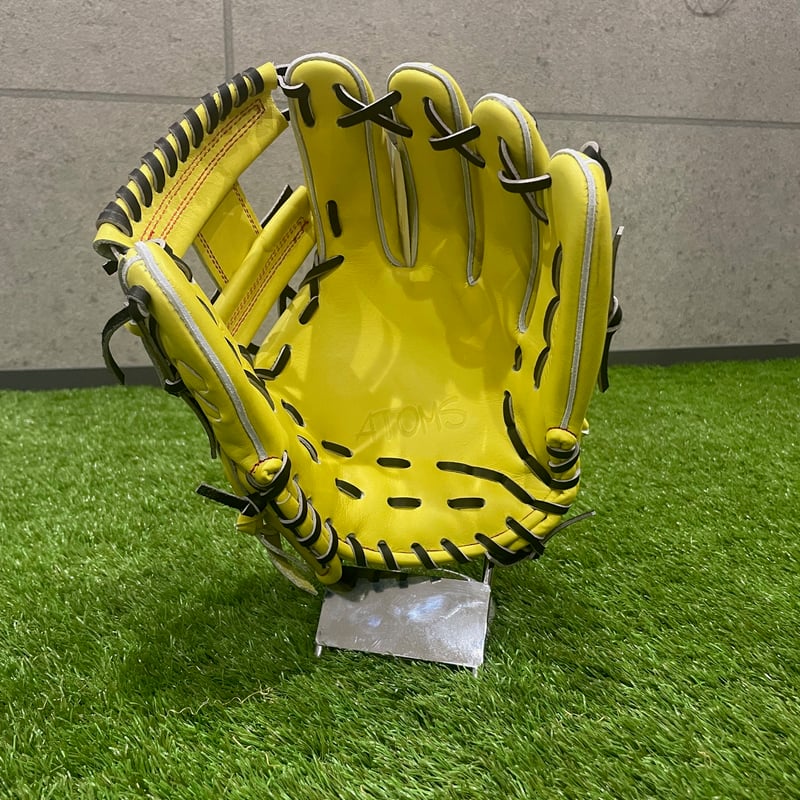 店舗別注】 硬式 アトムズ 内野手用 021型 レモンイエロー×ブラック