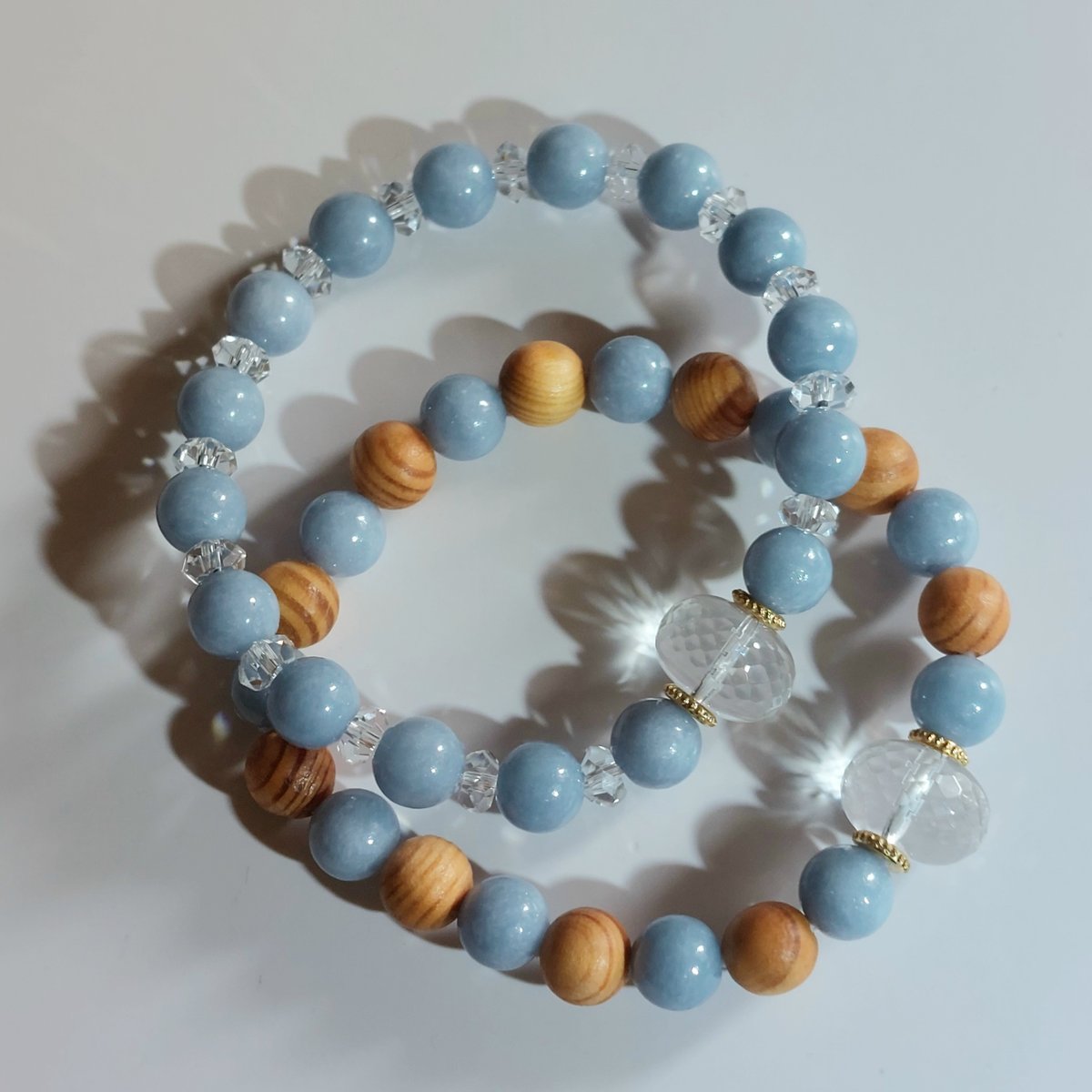 エンジェライト天然石ブレスレット エンジェライトのブレスレット | Wakka gems+y.handmade