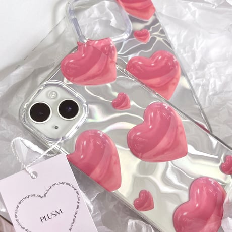 Shiny pink heart iPhone case