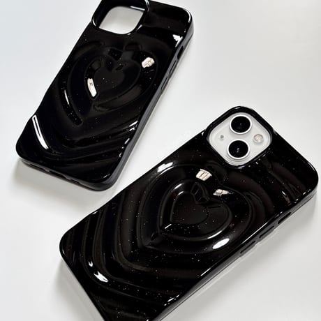 Glitter wave heart iPhone case