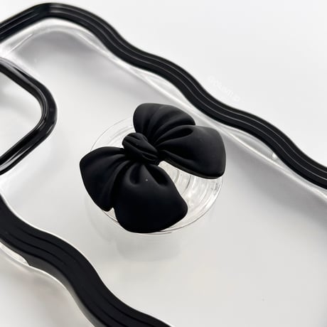 【OUTLET】 Black ribbon wave iPhone case