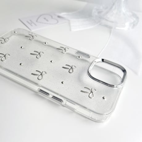 Metallic ribbon glitter iPhone case