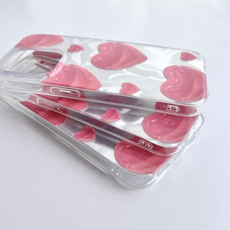 Shiny pink heart iPhone case