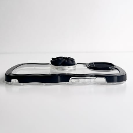 【OUTLET】 Black ribbon wave iPhone case