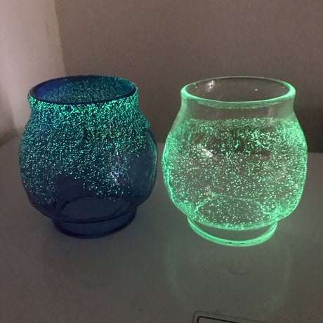 耐熱琉球ガラス　蓄光シリーズ　ランタングローブ（凸凹でこぼこ）
