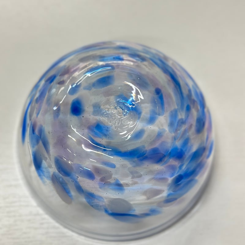 新品未使用品　東敬恭さん作　ガラス製紫青 グラデーションボウル 非耐熱）琉球ガラス アサイーボウル ブルー | 耐熱琉球ガラス