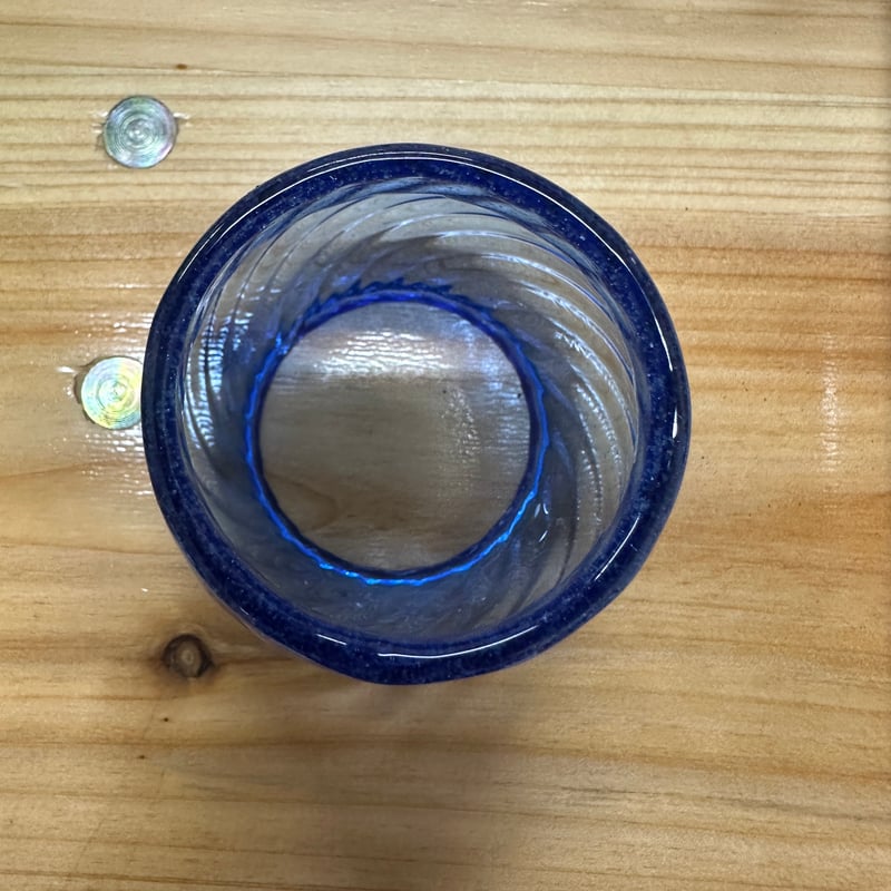 耐熱琉球ガラス 「蓄光シリーズ」ミニ ランタングローブ（波模様