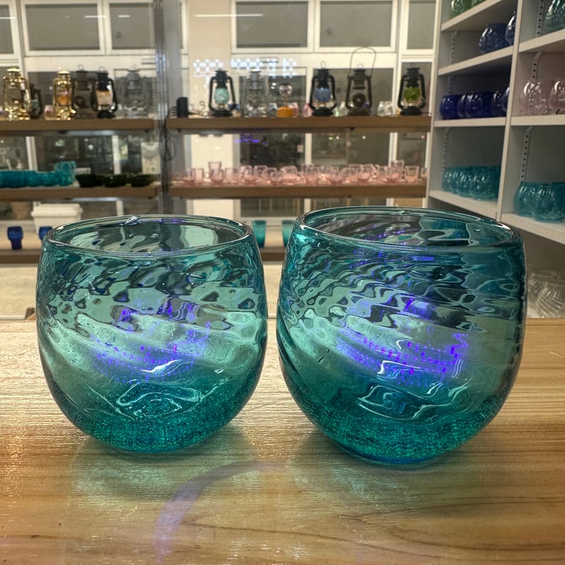 耐熱琉球ガラス たるグラス(波模様）蓄光入り | 耐熱琉球ガラス