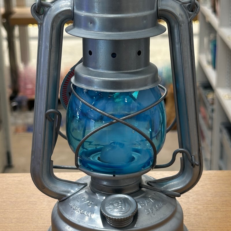 非耐熱）琉球ガラスランタングローブ （青空シリーズ） 水色×白 | 耐熱