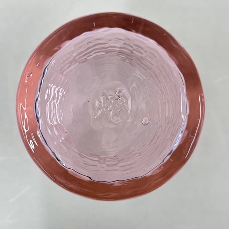 耐熱琉球ガラス　限定カラー「春風ピンク」ロックグラス （波模様）