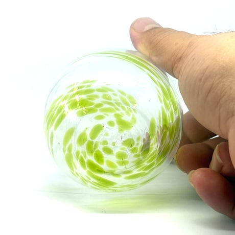 耐熱琉球ガラス　たるグラス  （透明に緑）