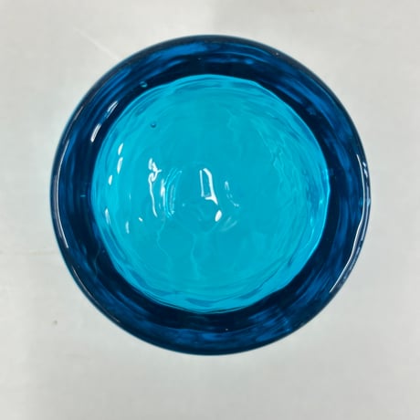 耐熱琉球ガラス　反りグラス（波模様）