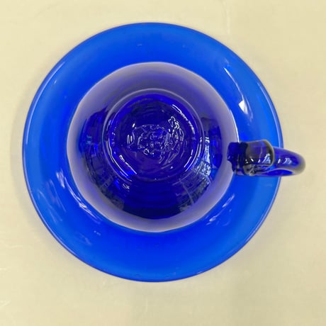 耐熱琉球ガラス　コーヒーカップ＆ソーサー (波模様）