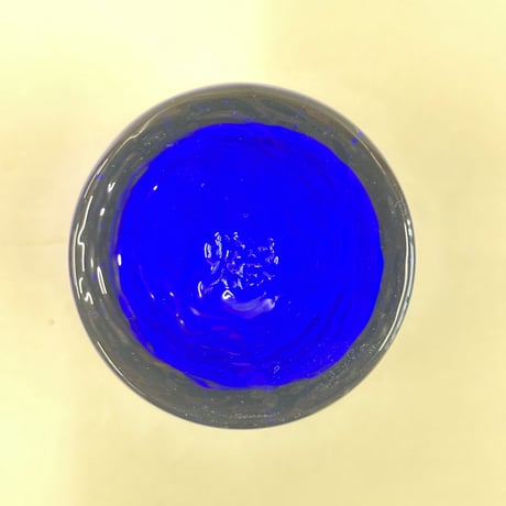 耐熱琉球ガラス　反りグラス（波模様）