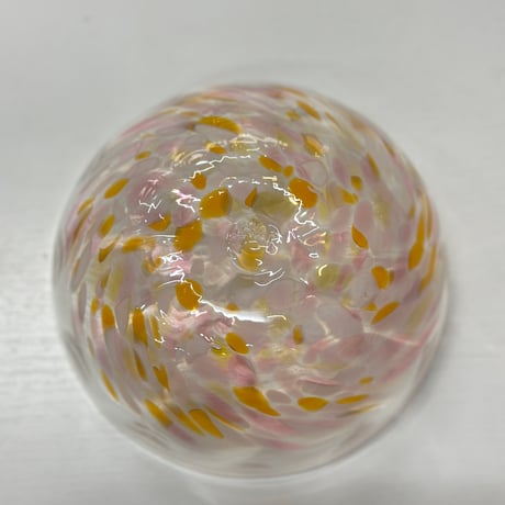 （非耐熱）琉球ガラス　アサイーボウル　オレンジ×ピンク