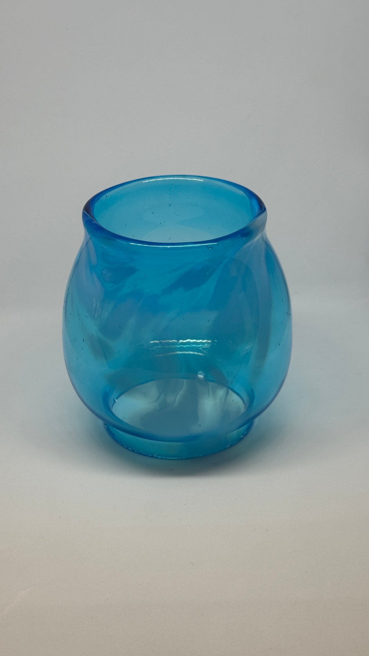 非耐熱）琉球ガラスランタングローブ （青空シリーズ） 水色×白