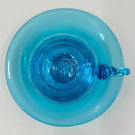 耐熱琉球ガラス　コーヒーカップ＆ソーサー (波模様）