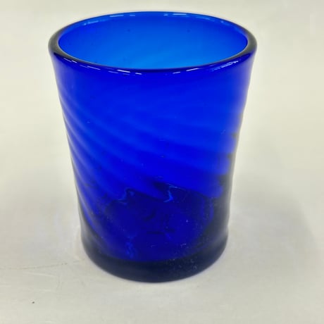耐熱琉球ガラス　反りグラス（波模様）