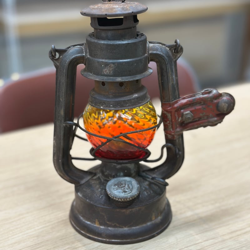 沖縄 琉球ガラス スタンドライト 卓上ランプ 赤 レッド 黄色琉球