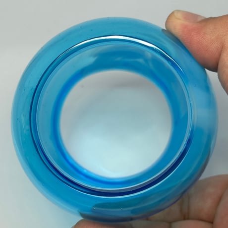 （非耐熱）琉球ガラスランタングローブ （青空シリーズ） 水色×白