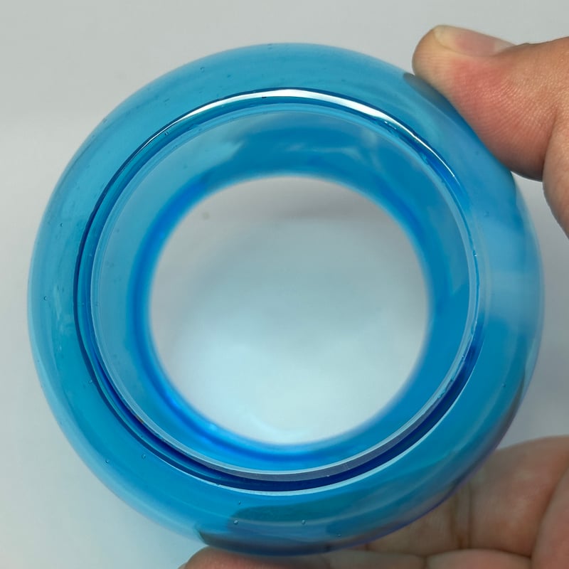 非耐熱）琉球ガラスランタングローブ （青空シリーズ） 水色×白 | 耐熱