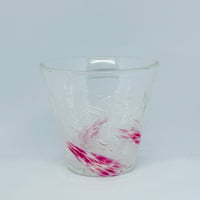 （非耐熱）琉球ガラス　風舞うグラス（スタッキング小：A：ピンク）