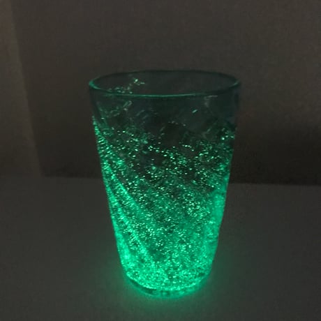 耐熱琉球ガラス　グラス中 (波模様）  蓄光入り
