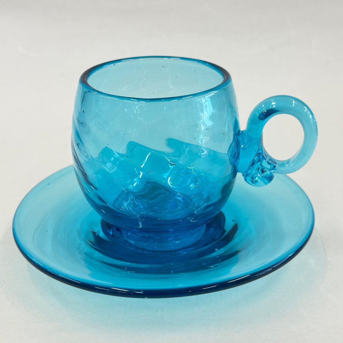 耐熱琉球ガラス コーヒーカップ＆ソーサー (波模様） | 耐熱琉球ガラス