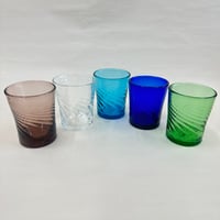 耐熱琉球ガラス　反りグラス（波模様）