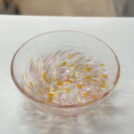（非耐熱）琉球ガラス　アサイーボウル　オレンジ×ピンク