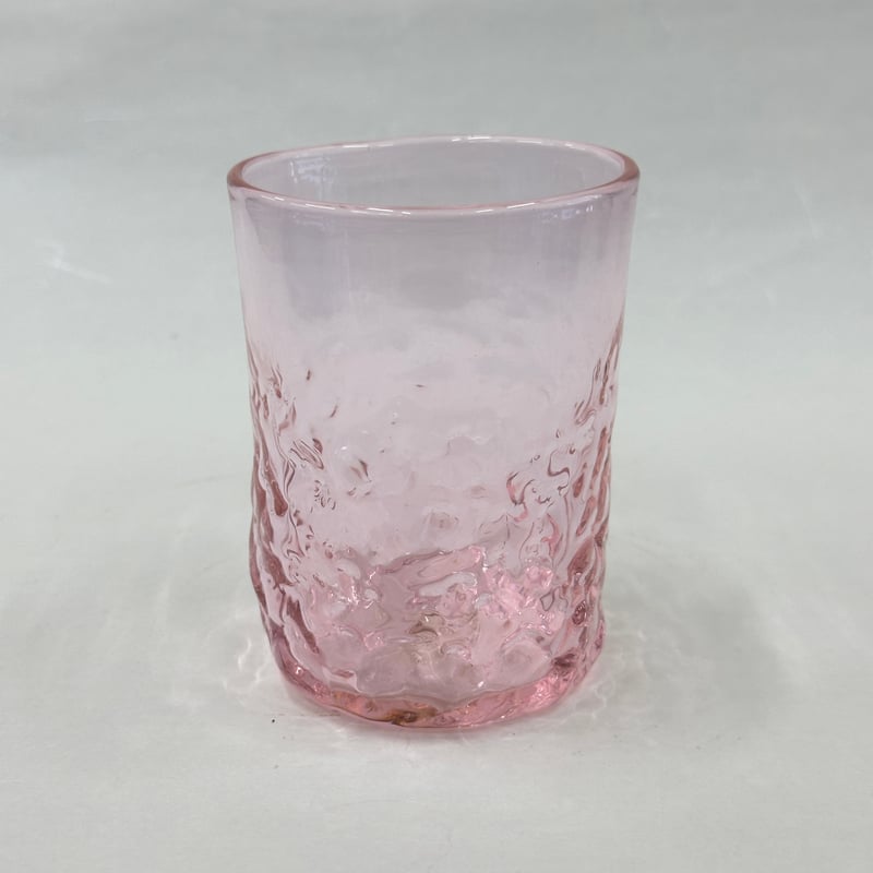 耐熱琉球ガラス 限定カラー「春風ピンク」凸凹（でこぼこ）グラス