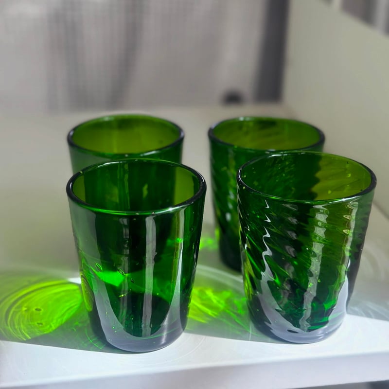 RICCIO CAPRESE 緑色ガラス　小物入れ Baccarat バカラ ハーモニー カラータンブラー グリーン 名入れ彫刻代