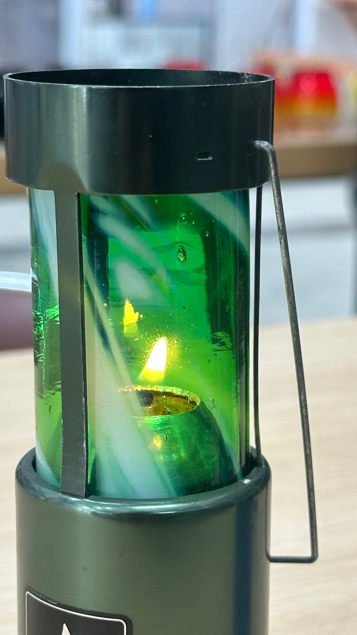 非耐熱）ucoキャンドルランタングローブ （行雲流水緑） | 耐熱琉球