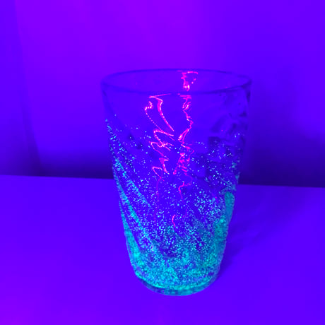 耐熱琉球ガラス　グラス中 (波模様）  蓄光入り