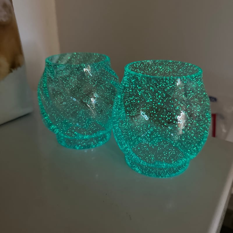 耐熱琉球ガラス 蓄光シリーズ ランタングローブ（波模様） | 耐熱琉球