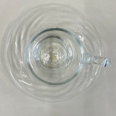 耐熱琉球ガラス　コーヒーカップ＆ソーサー (波模様）