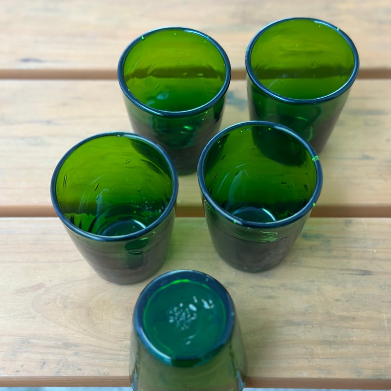耐熱琉球ガラス グラス小 （濃い緑） | 耐熱琉球ガラス工房 燈人