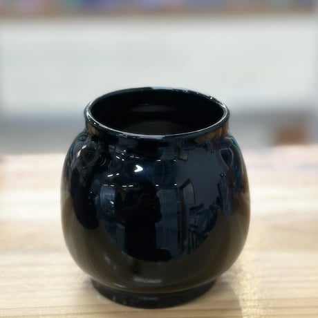 （非耐熱）琉球ガラスランタングローブ （黒のシンプル）