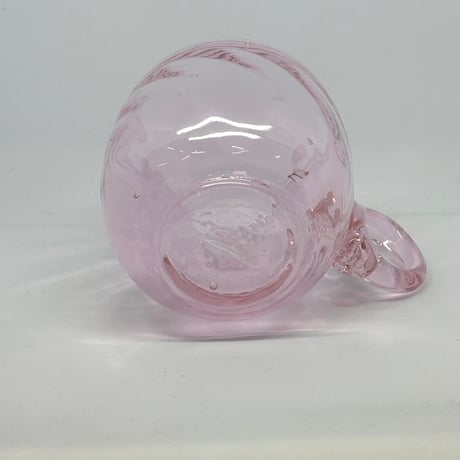 耐熱琉球ガラス　限定色　春風ピンク　コーヒーカップ＆ソーサー (波模様）