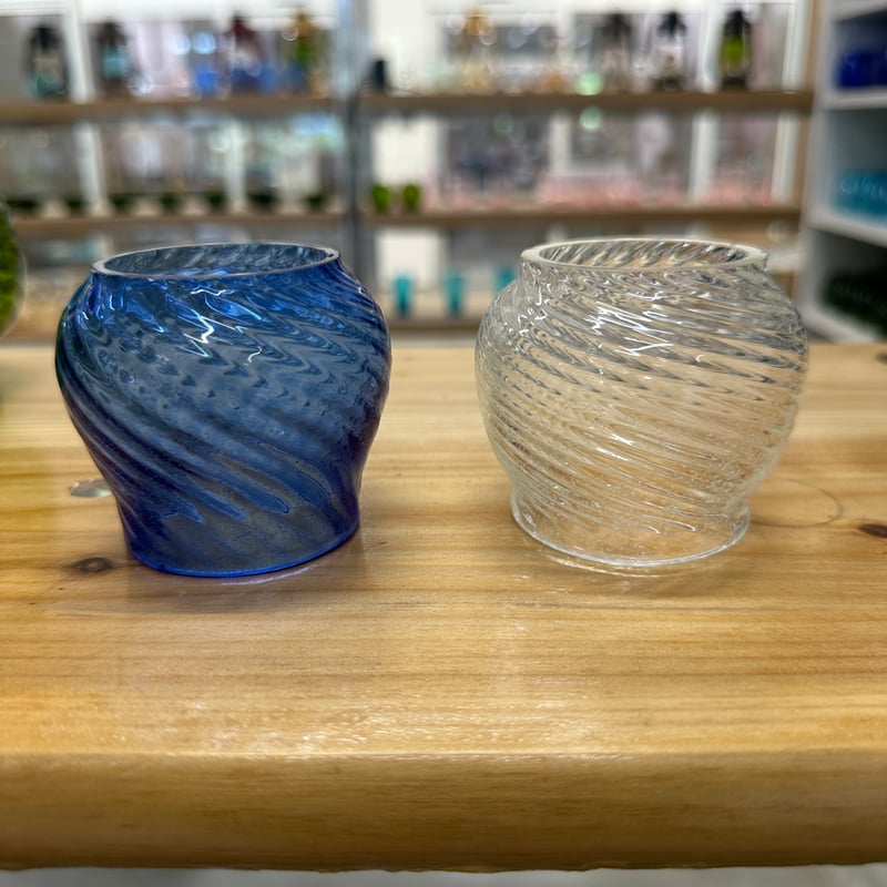 耐熱琉球ガラス 「蓄光シリーズ」ミニ ランタングローブ(波模様 耐熱琉球ガラス 「蓄光シリーズ」ミニ ランタングローブ(波模様